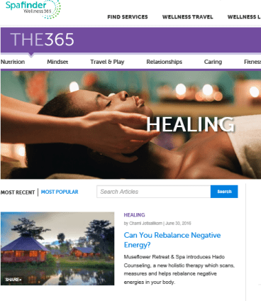 16.78. Spafinder USA, Hado counseling blurb Healing page, June 30, i2016